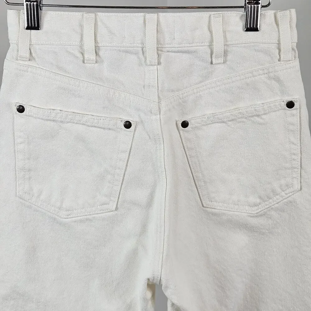Reformation Jeans Women's White Cut-off High Rise‎ Denim Jeans Shorts | 25